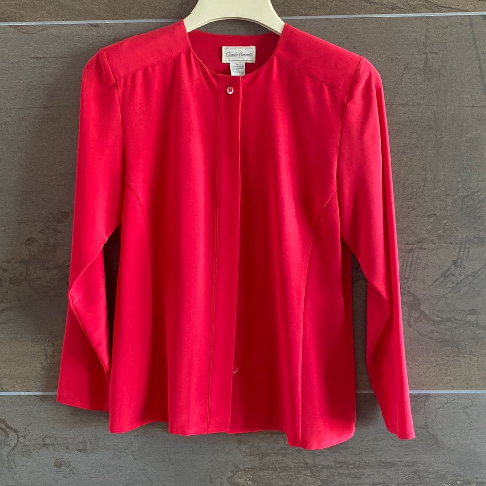 Claude Bennett Vtg Hidden Placket Button Down Blo… - image 1